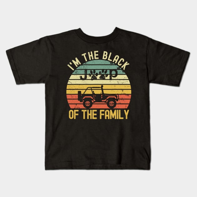 I'm The Black Of The Family Jeep Vintage Jeep men/women/kid Jeep Dog Paws Kids T-Shirt by Oska Like